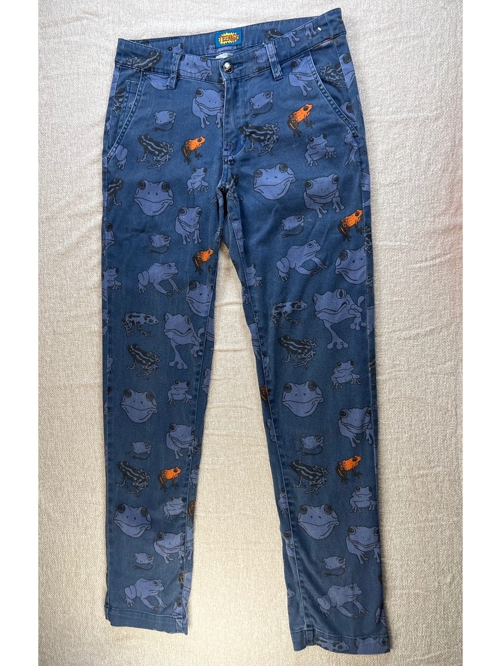 Teenage Brand Blue Frog Print Skinny Jeans Size 28